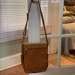 Tan leather satchel